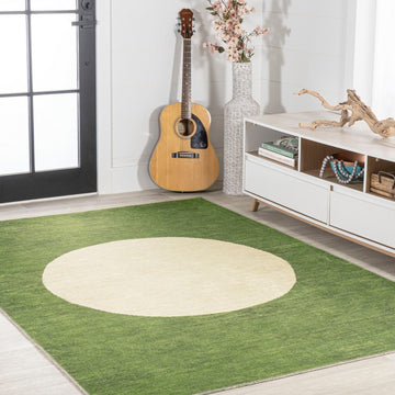 Cirkel Minimalist Geometric Dot Machine-washable Area Rug